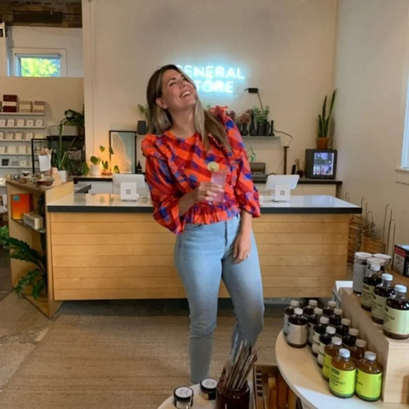 Anthropologie Siddhartha Bansal Ruffled Mansard Blouse Size Medium NWOT - Picture 15 of 15